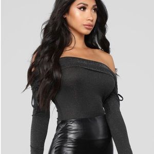 Black sparkle bodysuit